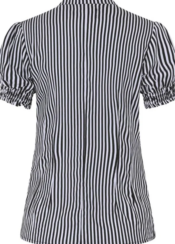Hell Bunny Humbug 40's Blouse Black White