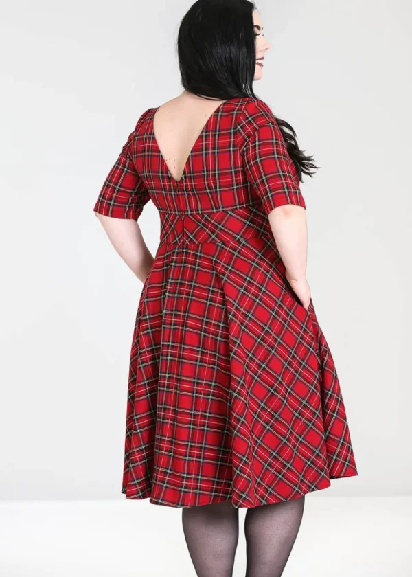 Hell Bunny Irvine Tartan 50's Swing Dress Red
