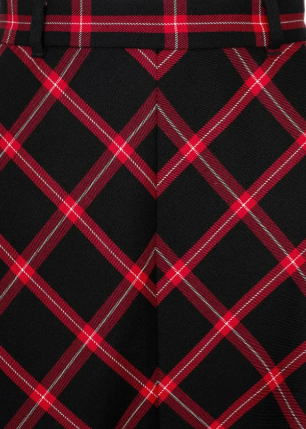 Hell Bunny Janine Tartan A-Line Skirt Black Red