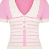 Hell Bunny Jennie Bow 40's Top Pink