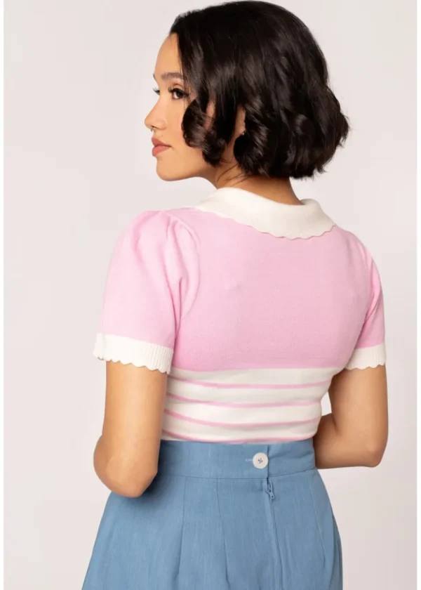 Hell Bunny Jennie Bow 40's Top Pink