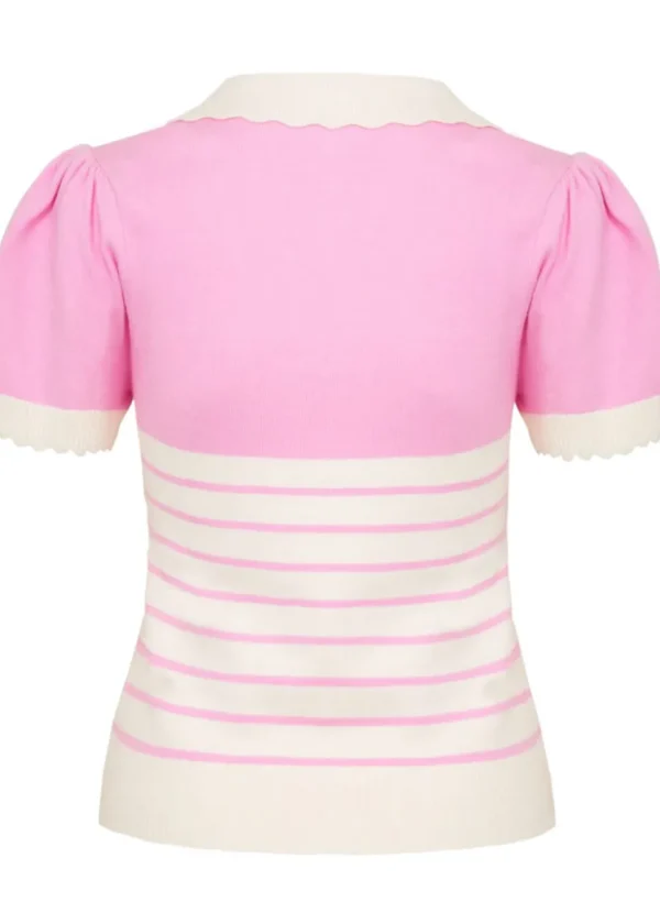 Hell Bunny Jennie Bow 40's Top Pink