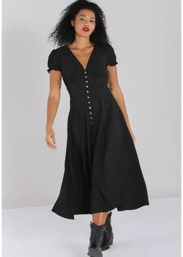 Hell Bunny Jinx 40's A-Line Dress Black