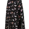 Hell Bunny Kocho Butterfly 50's Skirt Black