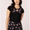 Hell Bunny Kocho Butterfly Top Black