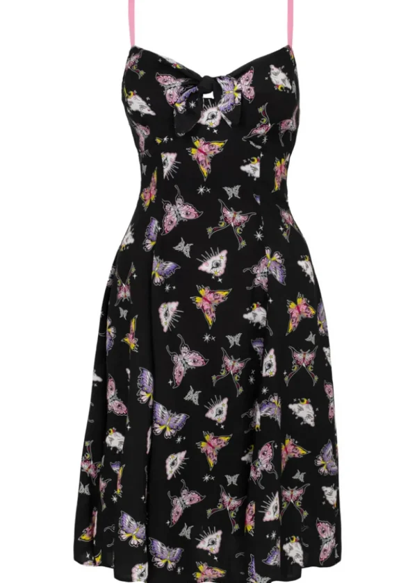 Hell Bunny Kocho Butterfly 50's Swing Dress Black