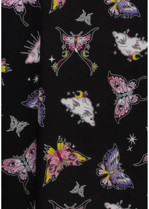 Hell Bunny Kocho Butterfly 50's Skirt Black