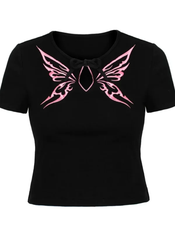 Hell Bunny Kocho Butterfly Top Black