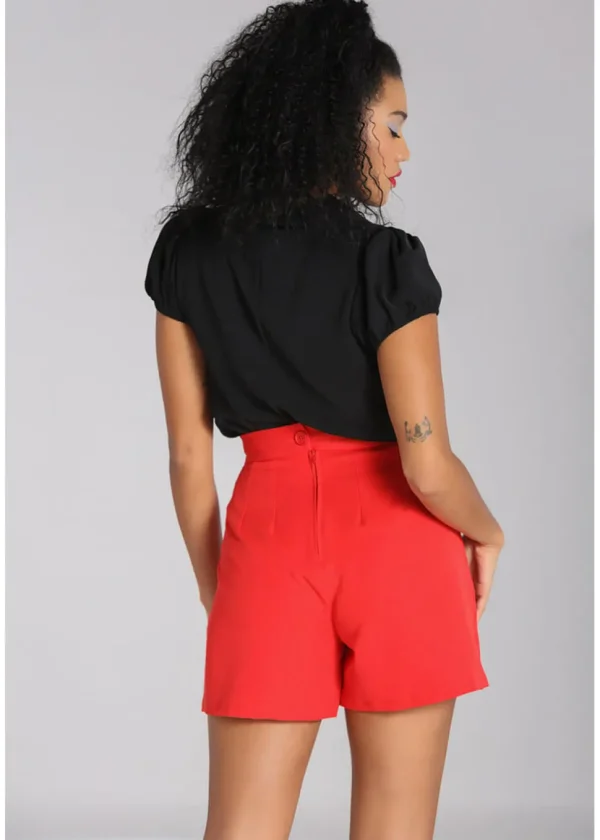 Hell Bunny Maddy 40's Blouse Black