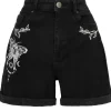 Hell Bunny Metamorphosis Moth Shorts Black