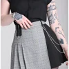 Hell Bunny Mina Tartan 60's Mini Skirt Grey