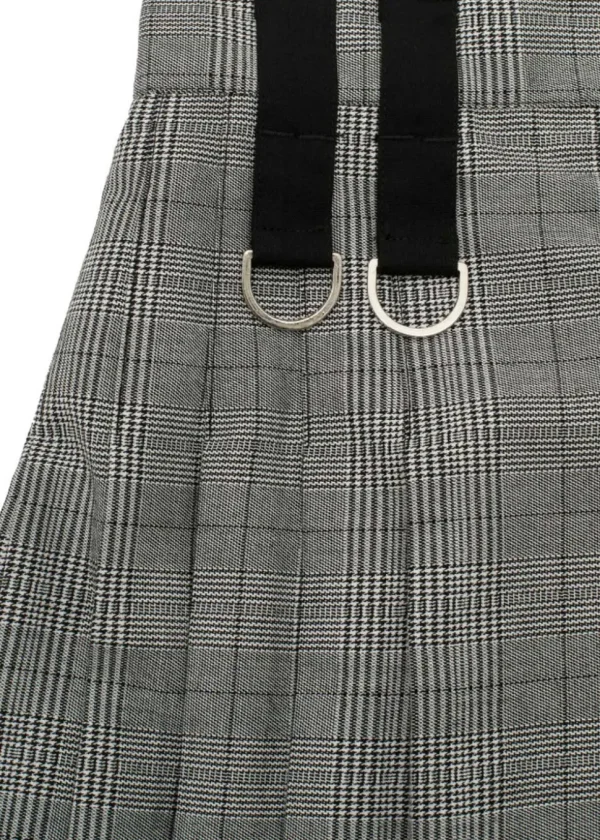 Hell Bunny Mina Tartan 60's Mini Skirt Grey