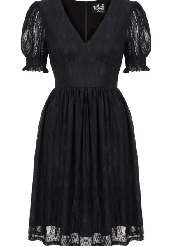 Hell Bunny Mortem Lace 70's Mini Dress Black