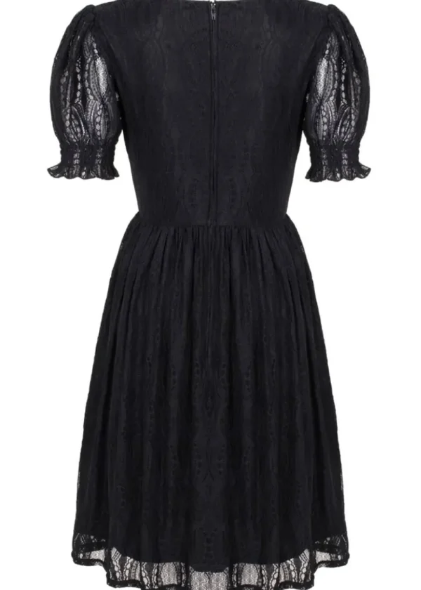 Hell Bunny Mortem Lace 70's Mini Dress Black