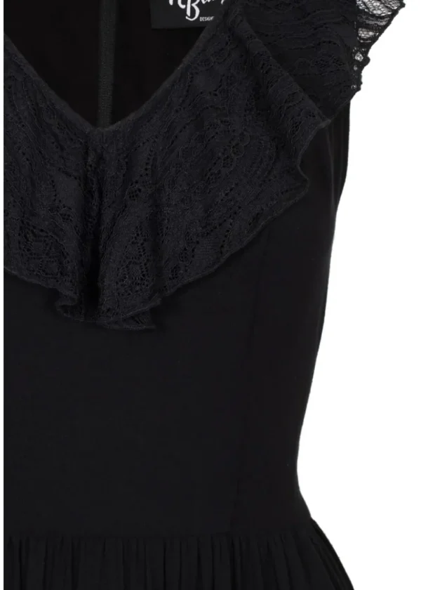 Hell Bunny Mortem Lace 70's Maxi Dress Black