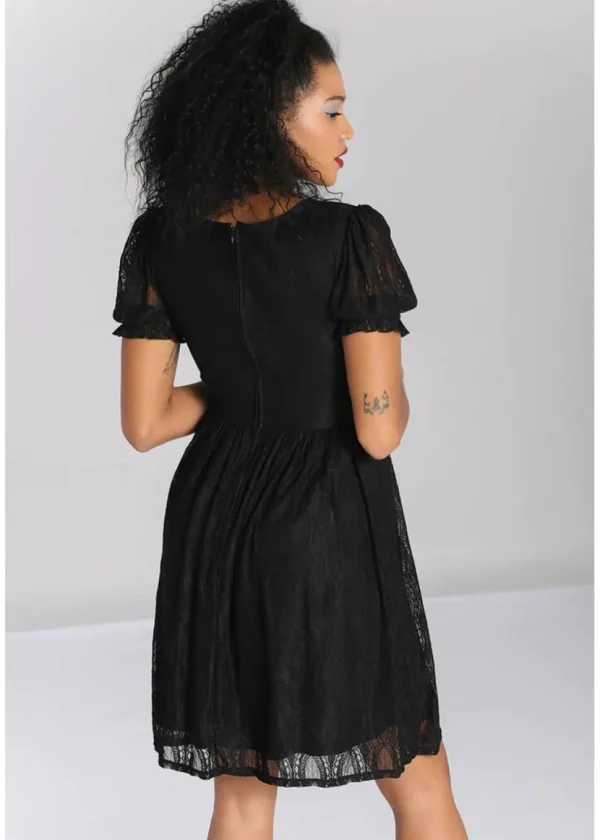Hell Bunny Mortem Lace 70's Mini Dress Black