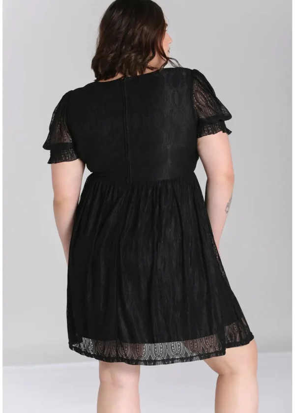 Hell Bunny Mortem Lace 70's Mini Dress Black
