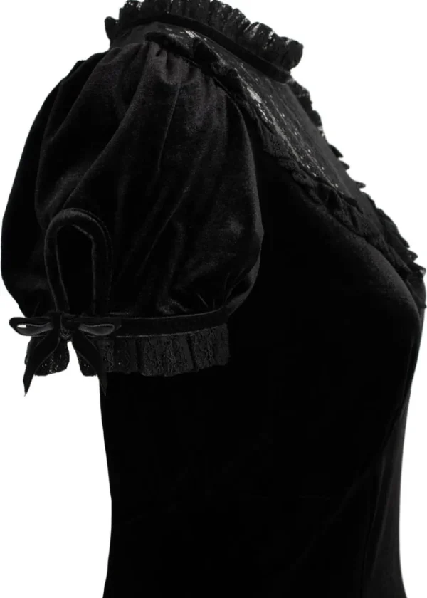 Hell Bunny Mourning Velvet 60's A-Line Dress Black