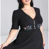 Hell Bunny Natura Mushroom 40's Swing Dress Black