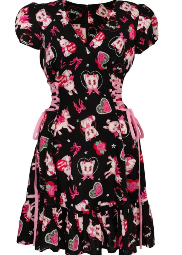 Hell Bunny Not Into You Hellcat 60's Short Dress Black