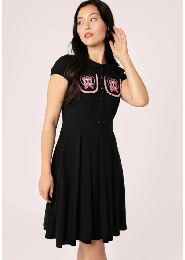 Hell Bunny Not Into You Hellcat 40's Dress Black