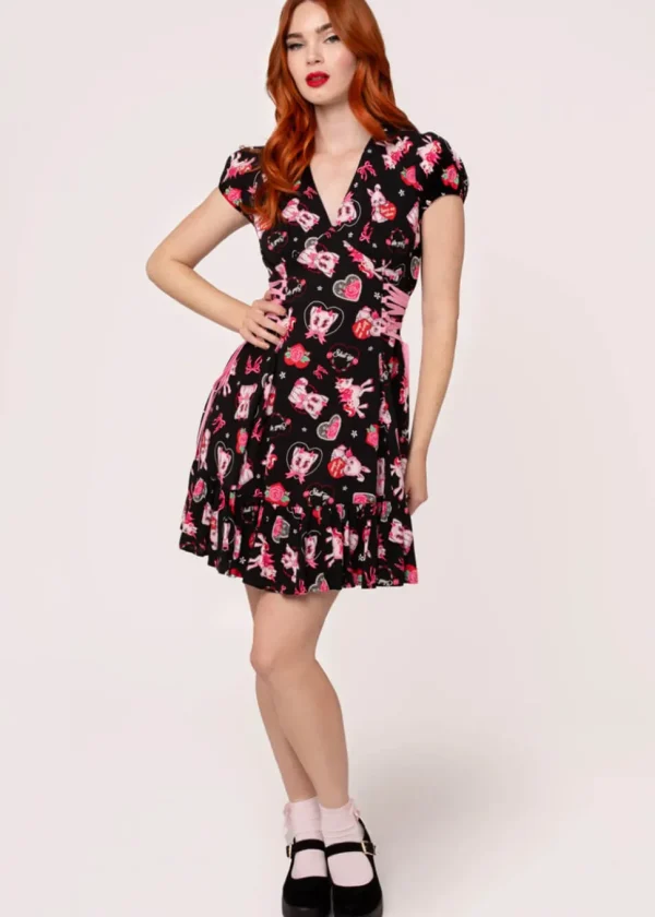 Hell Bunny Not Into You Hellcat 60's Short Dress Black