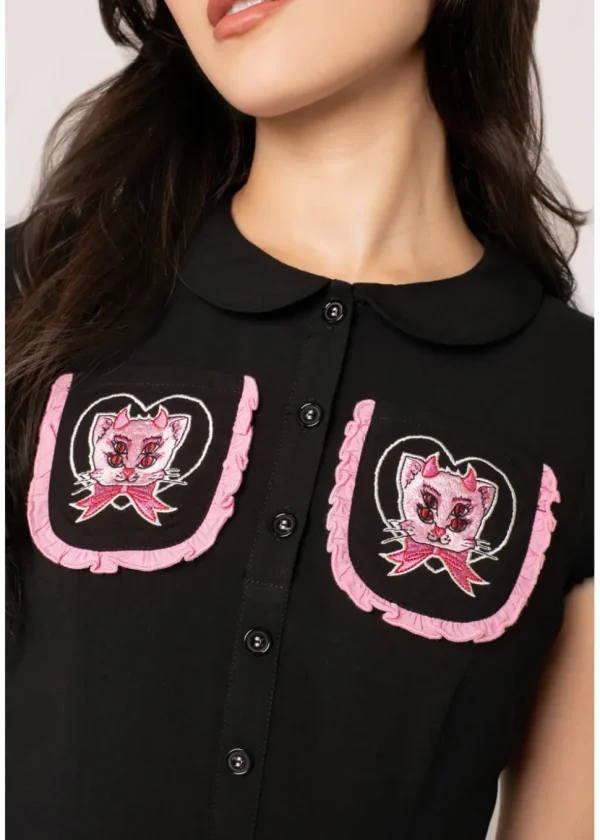 Hell Bunny Not Into You Hellcat 40's Dress Black