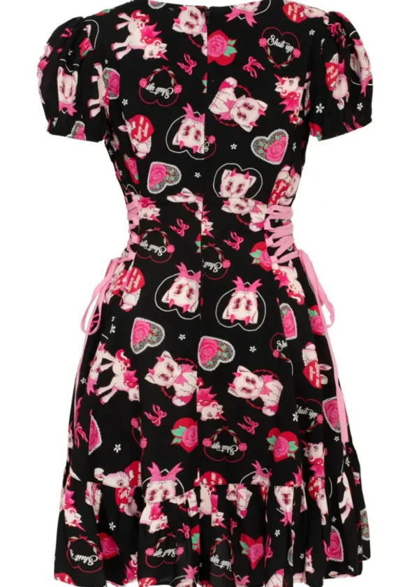 Hell Bunny Not Into You Hellcat 60's Short Dress Black