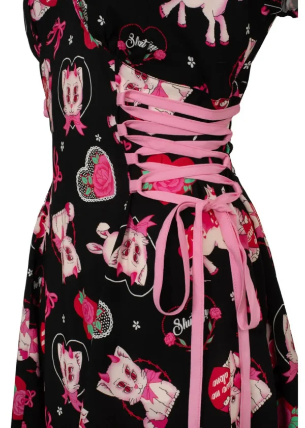 Hell Bunny Not Into You Hellcat 60's Short Dress Black