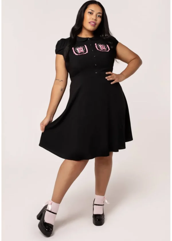 Hell Bunny Not Into You Hellcat 40's Dress Black