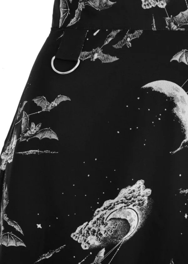 Hell Bunny Over The Moon Bats 60's Skirt Black