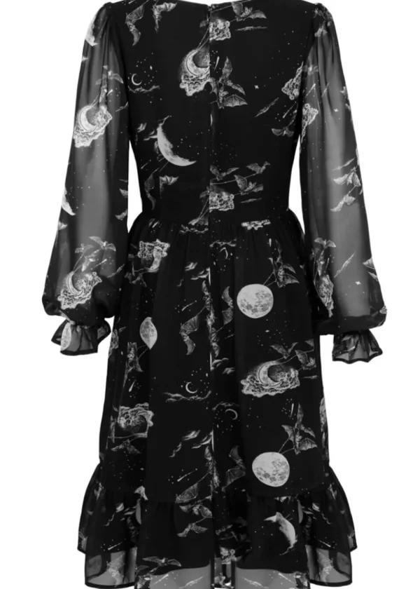 Hell Bunny Over The Moon Bats 40's Dress Black