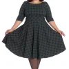 Hell Bunny Peebles Tartan 50's Swing Dress Green