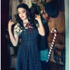 Hell Bunny Peebles Tartan Pinefore 40's Dress Green