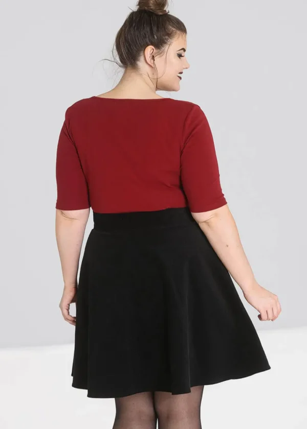 Hell Bunny Philippa 50's Top Burgundy Colour