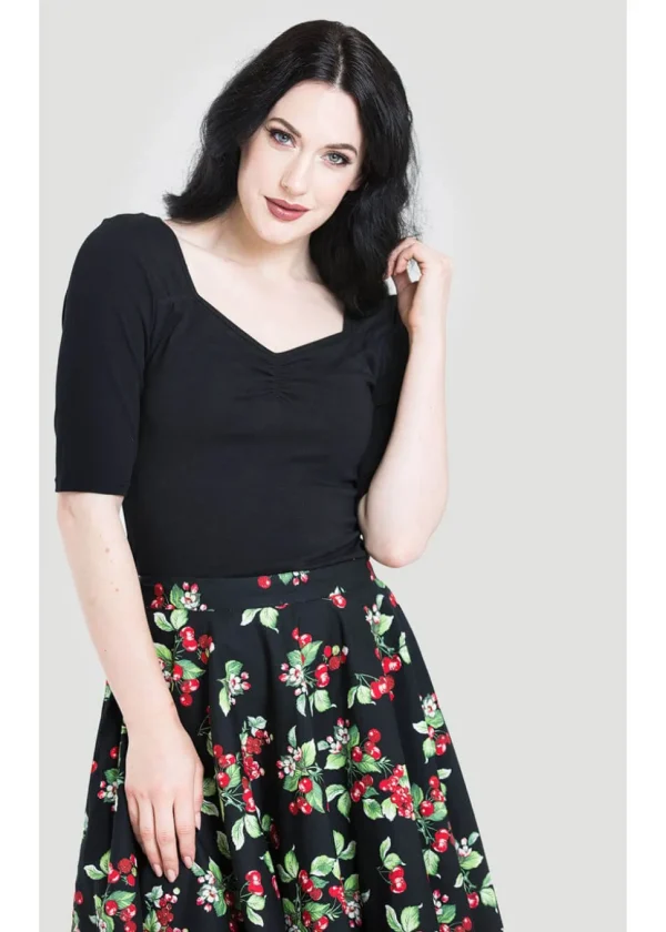 Hell Bunny Philippa 50's Top Black