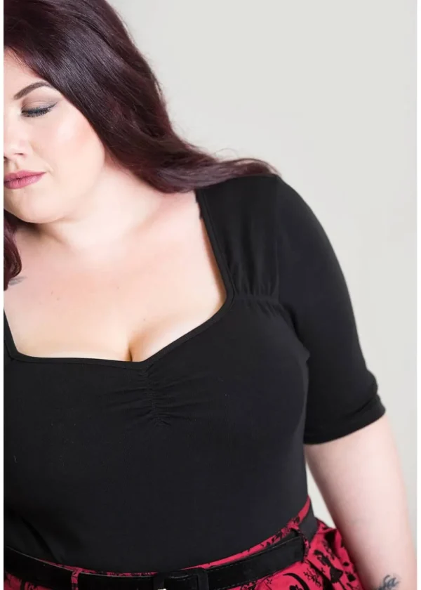 Hell Bunny Philippa 50's Top Black