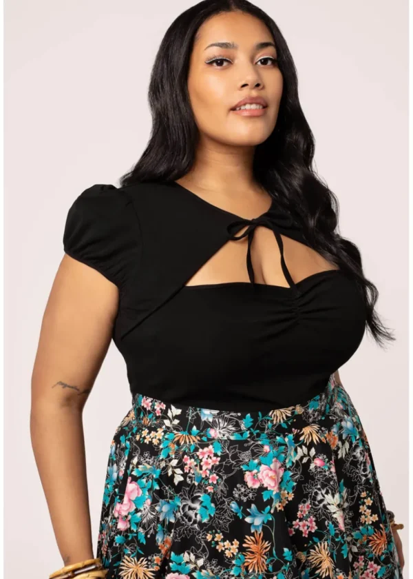 Hell Bunny Priscilla 50's Top Black