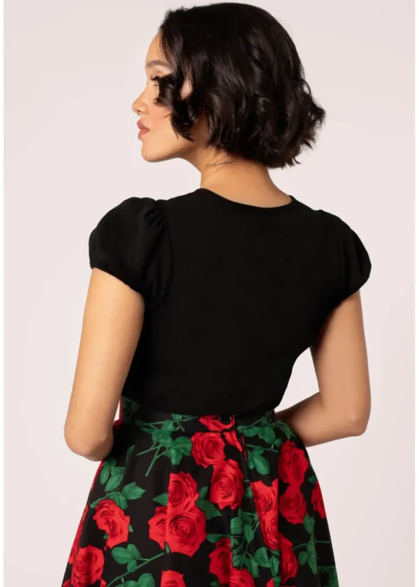 Hell Bunny Priscilla 50's Top Black