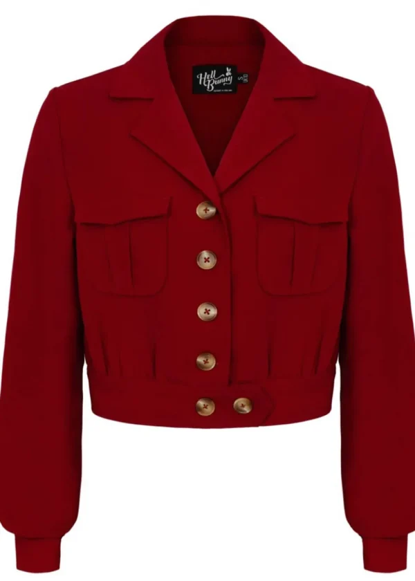 Hell Bunny Ravenwood 40's Jacket Dark Red