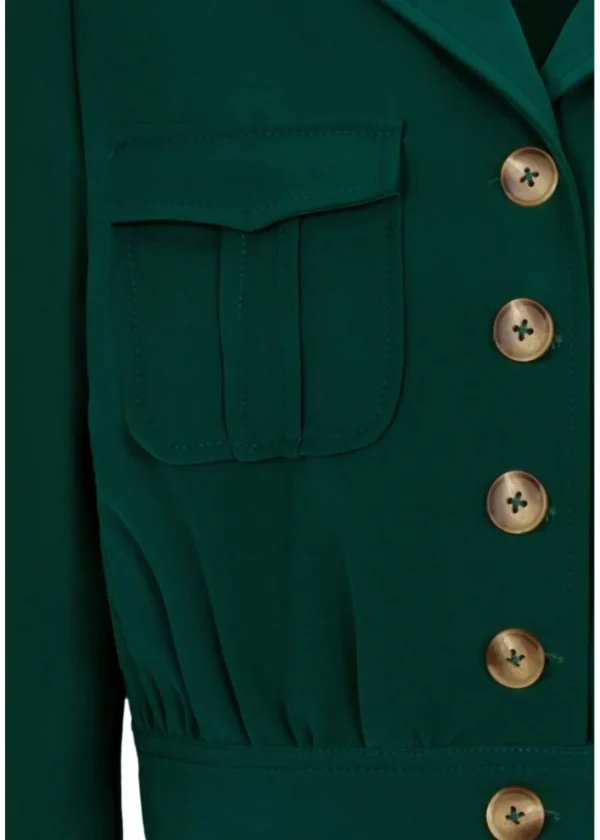 Hell Bunny Ravenwood 40's Jacket Dark Green