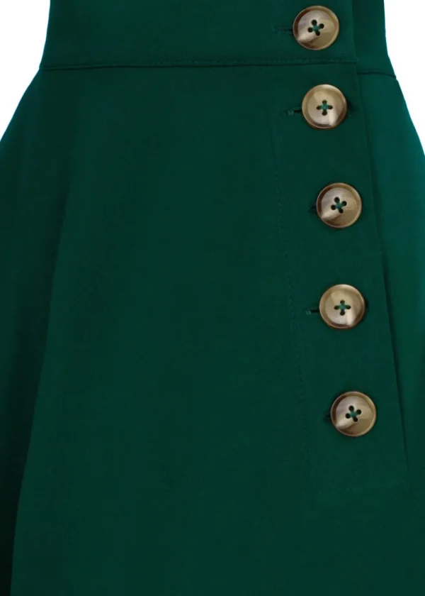 Hell Bunny Ravenwood 40's Swing Skirt Dark Green