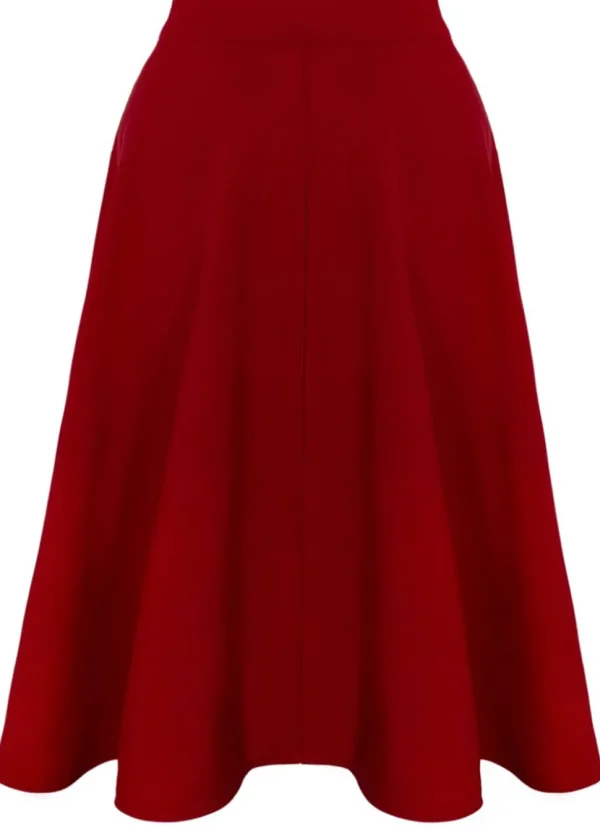 Hell Bunny Ravenwood 40's Swing Skirt Dark Red