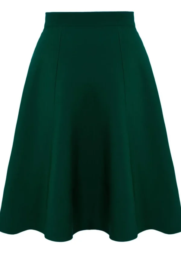 Hell Bunny Ravenwood 40's Swing Skirt Dark Green