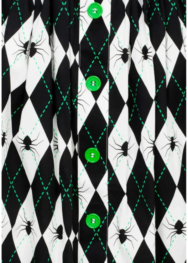 Hell Bunny Regina Spider 50's Swing Skirt Black