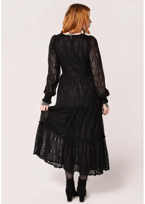 Hell Bunny Rhea Lace 70's Maxi Dress Black