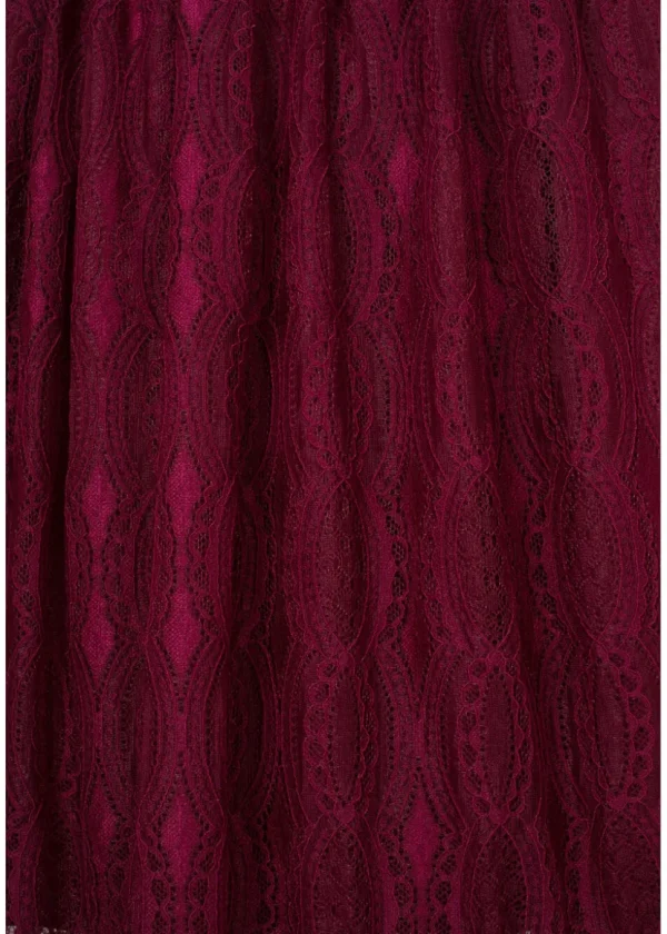 Hell Bunny Rhea Lace 70's Skirt Burgundy