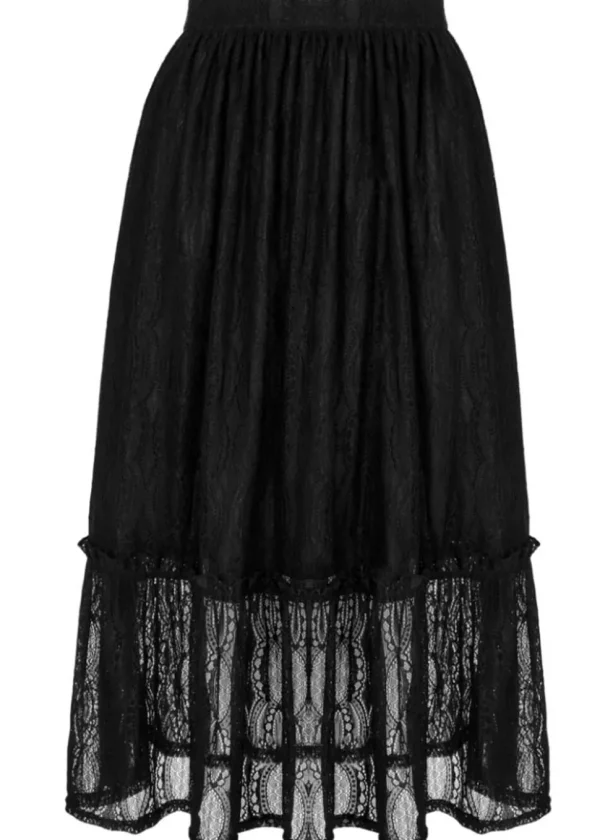 Hell Bunny Rhea Lace Skirt Black