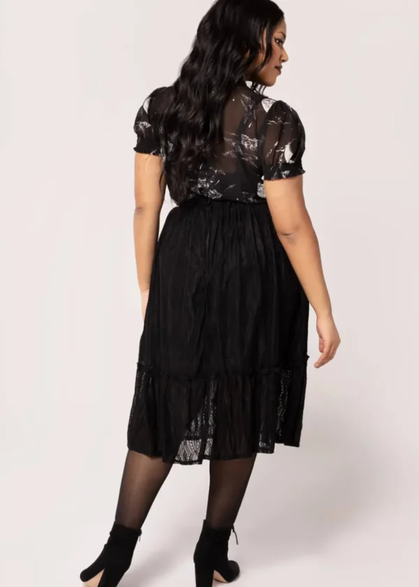 Hell Bunny Rhea Lace Skirt Black