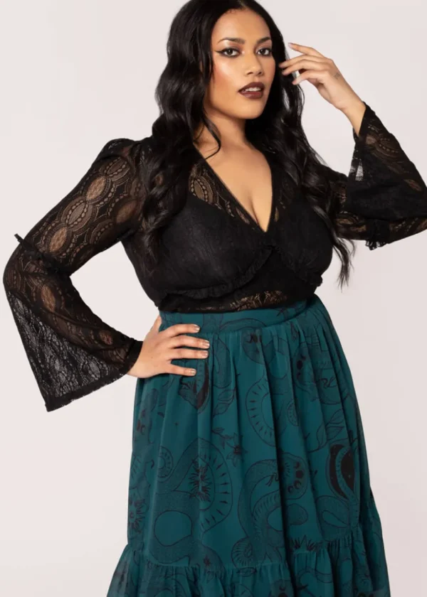 Hell Bunny Rhea Lace Top Black